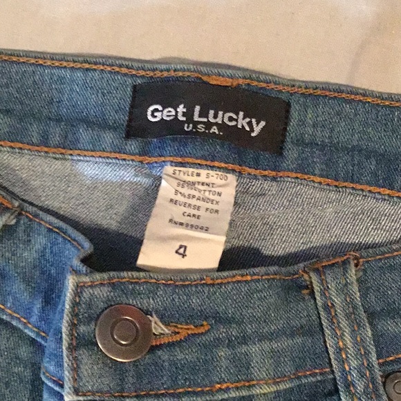 “ Get Lucky “ Rhinestone studded Jeans - Picture 2 of 4